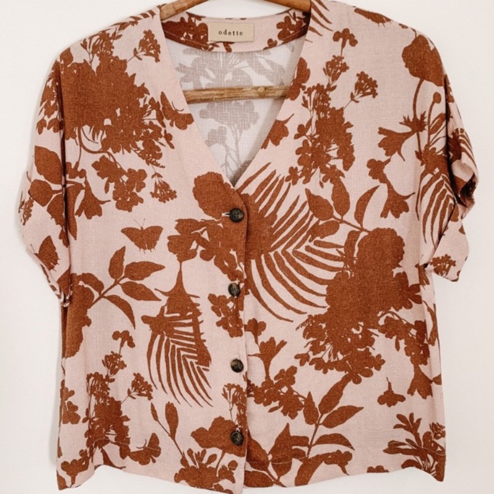 ISO Odette Emma shirt, pink floral